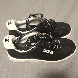 Chanel Calfskin CC Womens Sneakers 36 (US 6) black NWOB